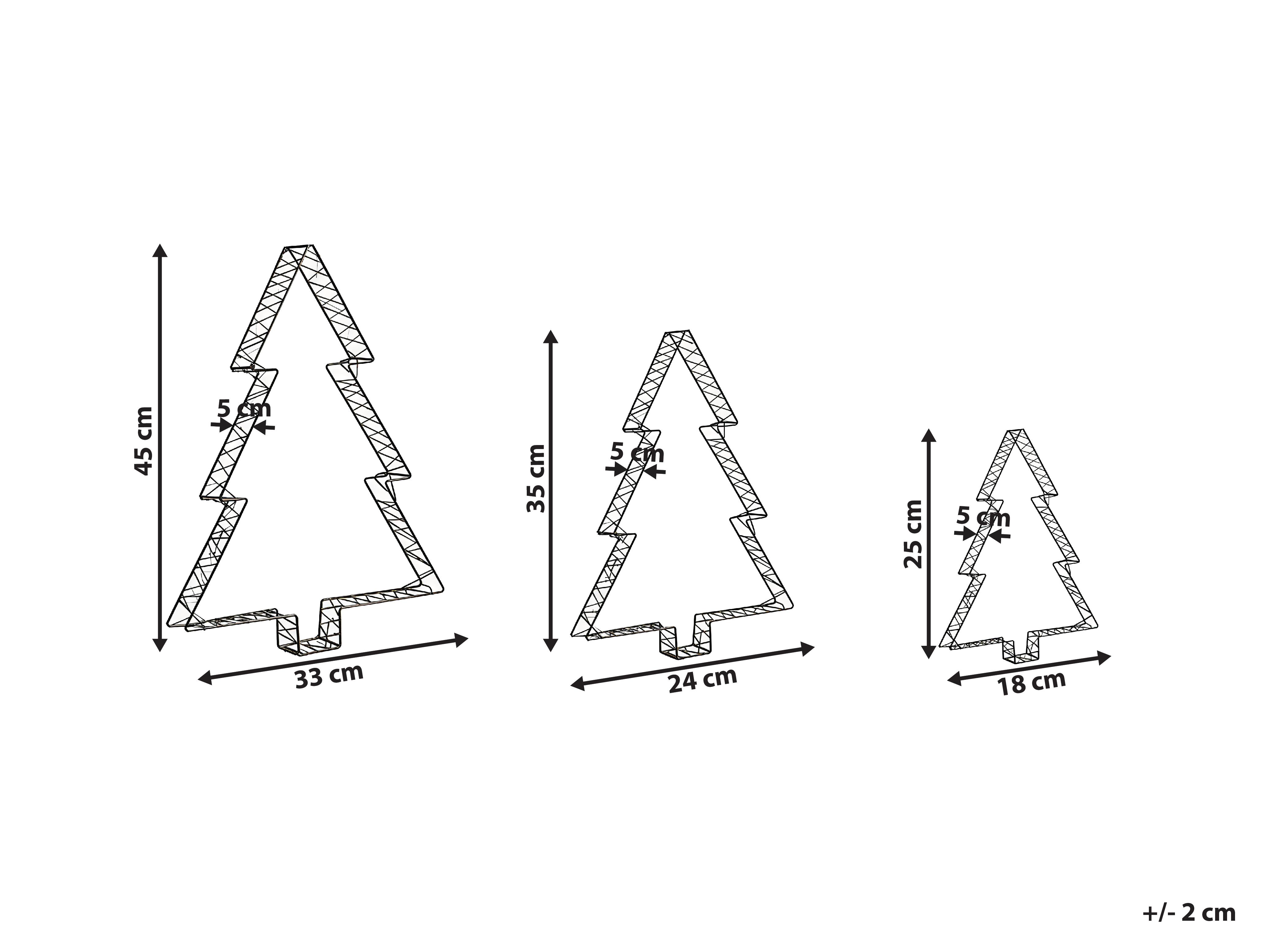 Buitendecoratie LED LOFSEN Kerstboom 45/35/25 cm Zwart