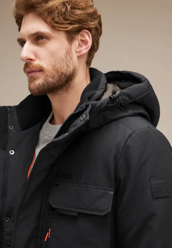 Field Jacke mit Kapuze - Black