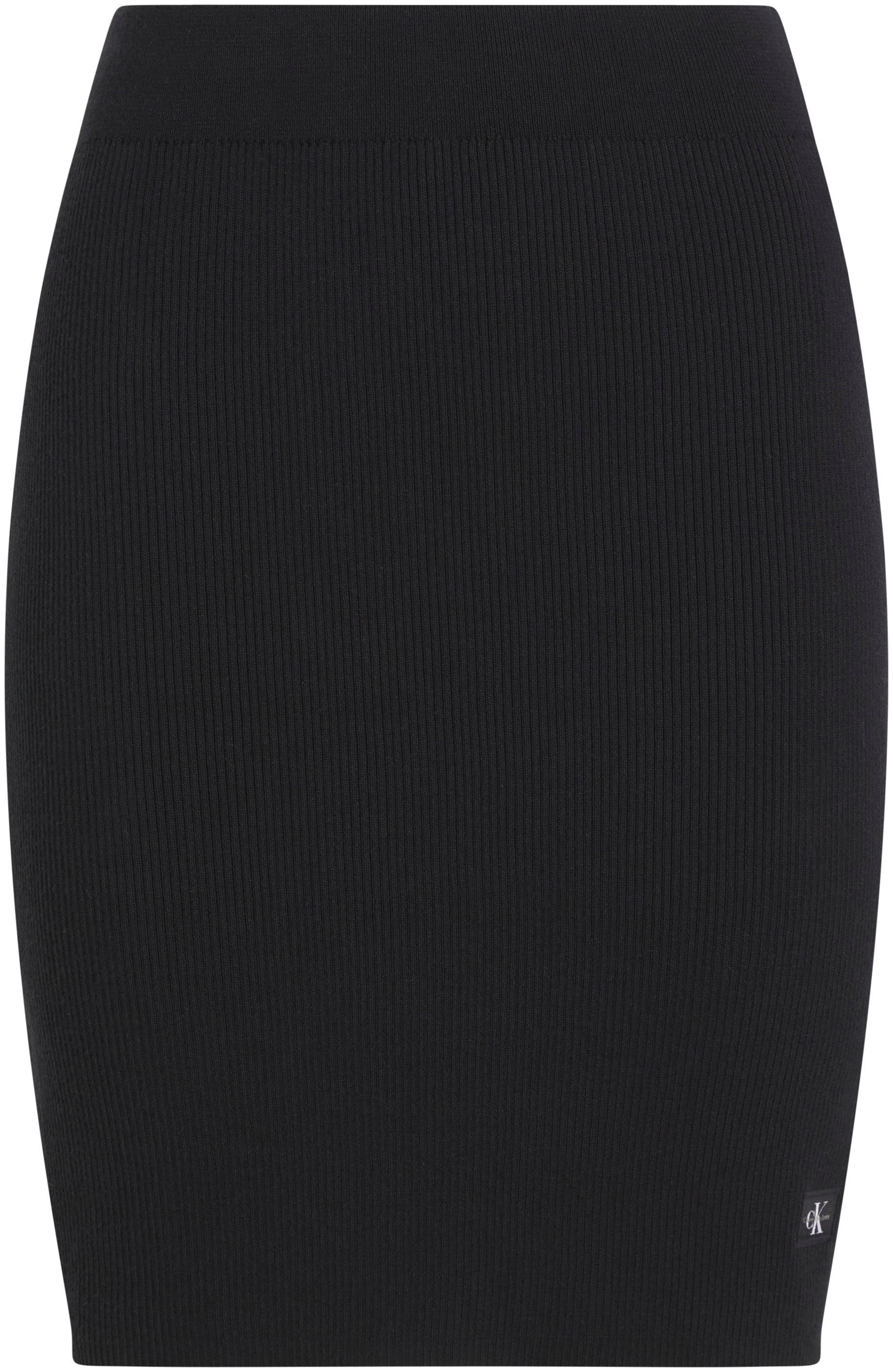 Calvin Klein Jeans Minirock »WOVEN LABEL SWEATER SKIRT«, aus Rippware
