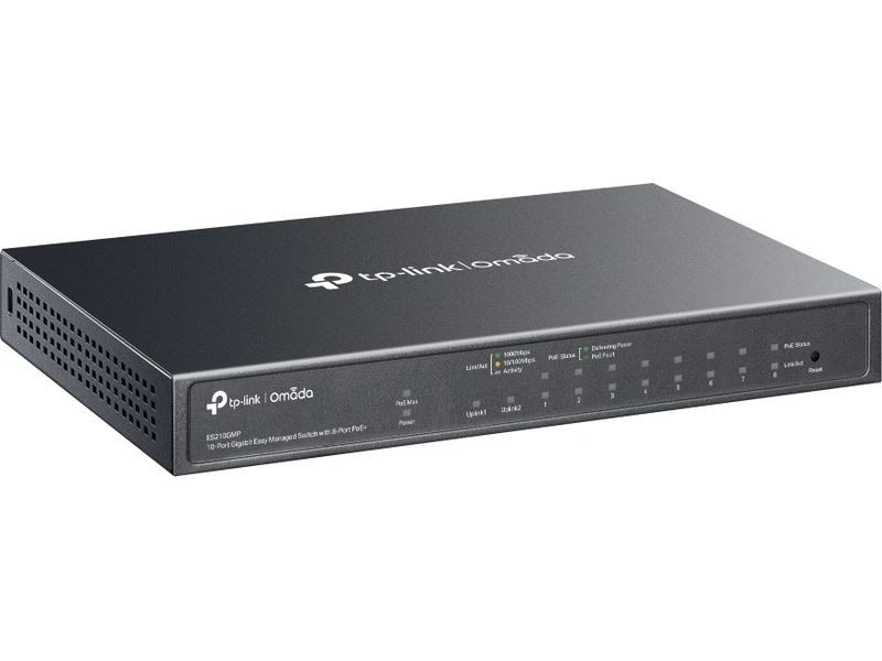TP-Link ES210GMP 10 Port Omada 10-Port Gigabit Easy Managed Switch mit 8-Port PoE