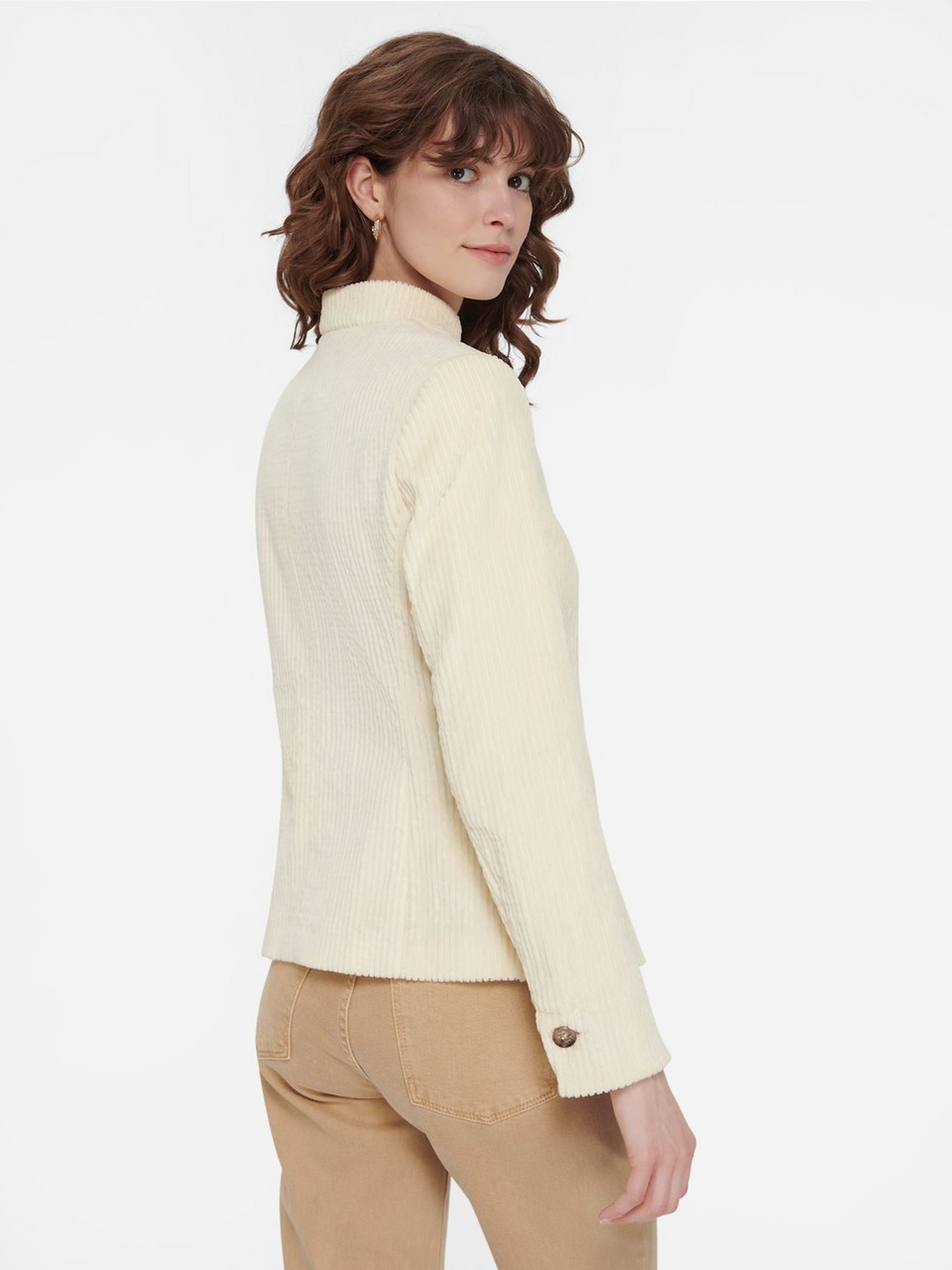 Cord-Blazer mit Stehkragen