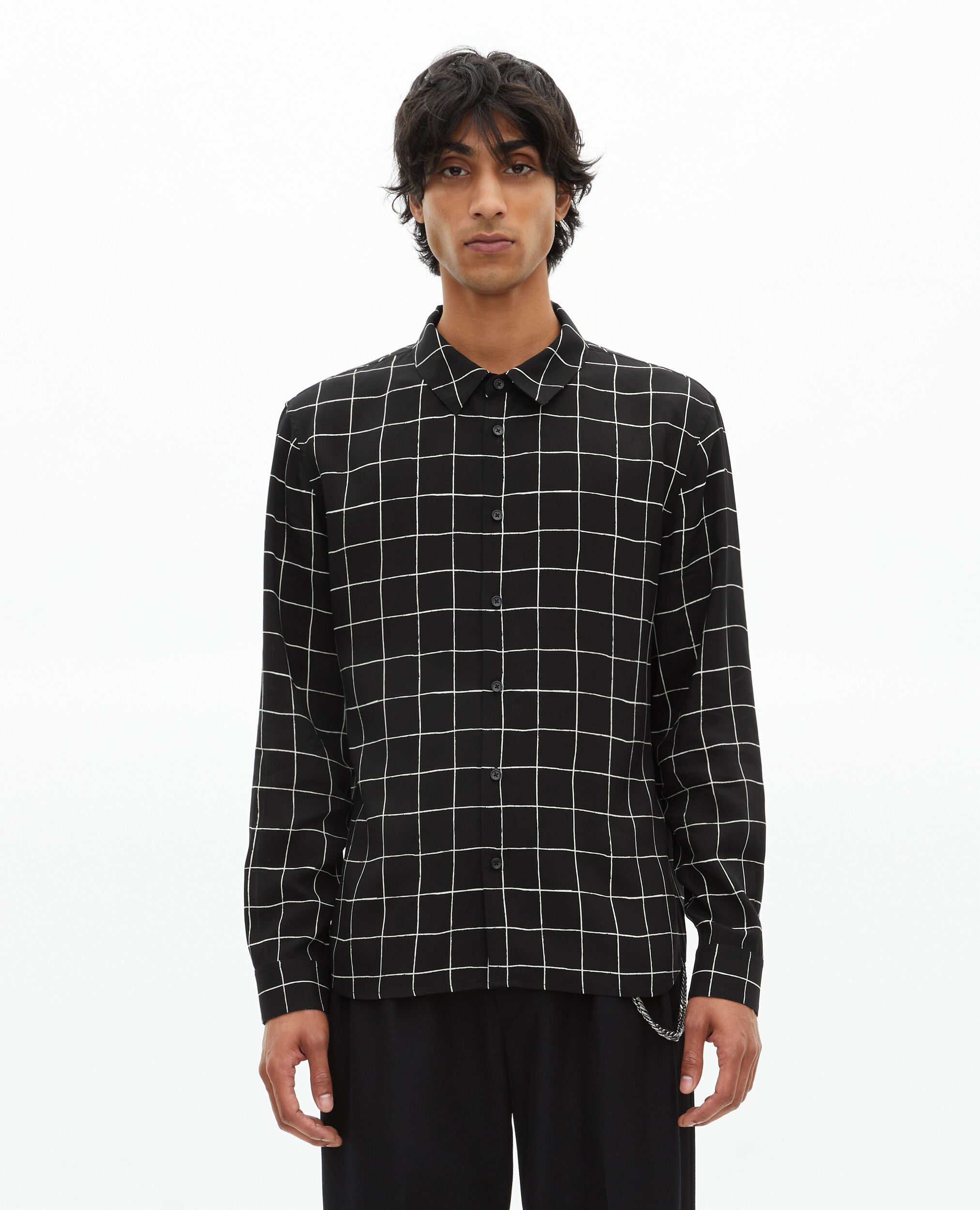 Chemise à carreaux noire