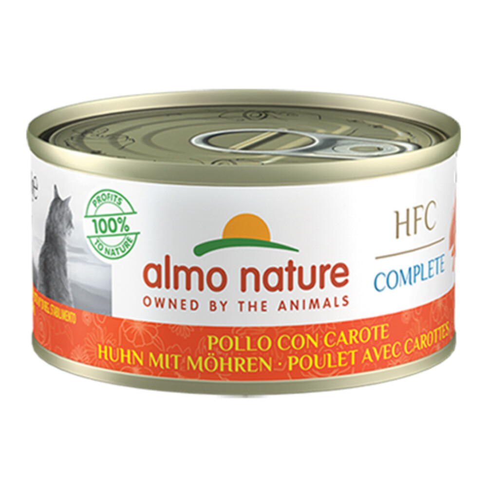 24x Almo Nature HFC Complete Graanvrij Kattenvoer Nat Kip & Wortel70 gr