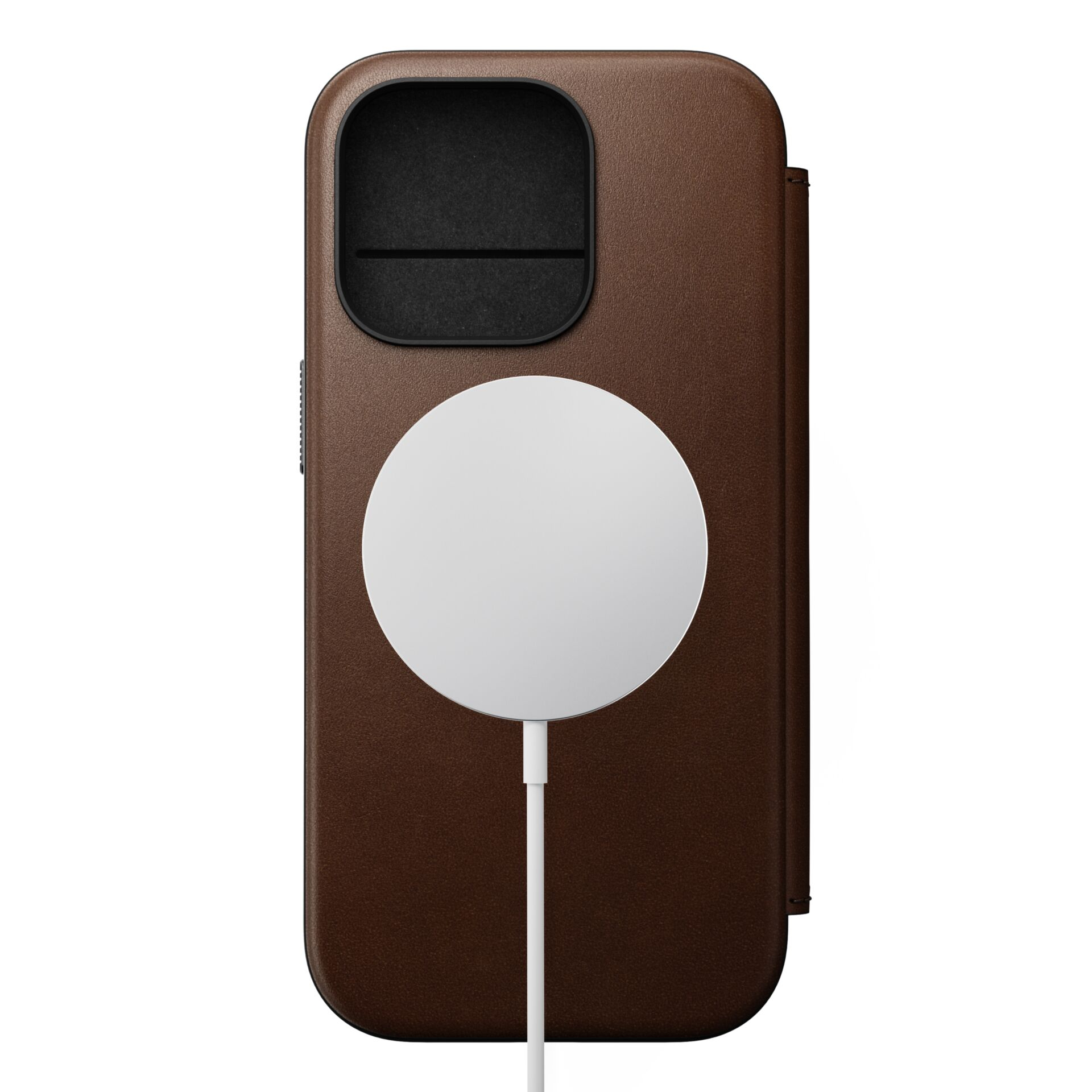 iPhone 16 Pro MagSafe Echtleder Tasche Modern Leather Folio (NM01679585) - Braun