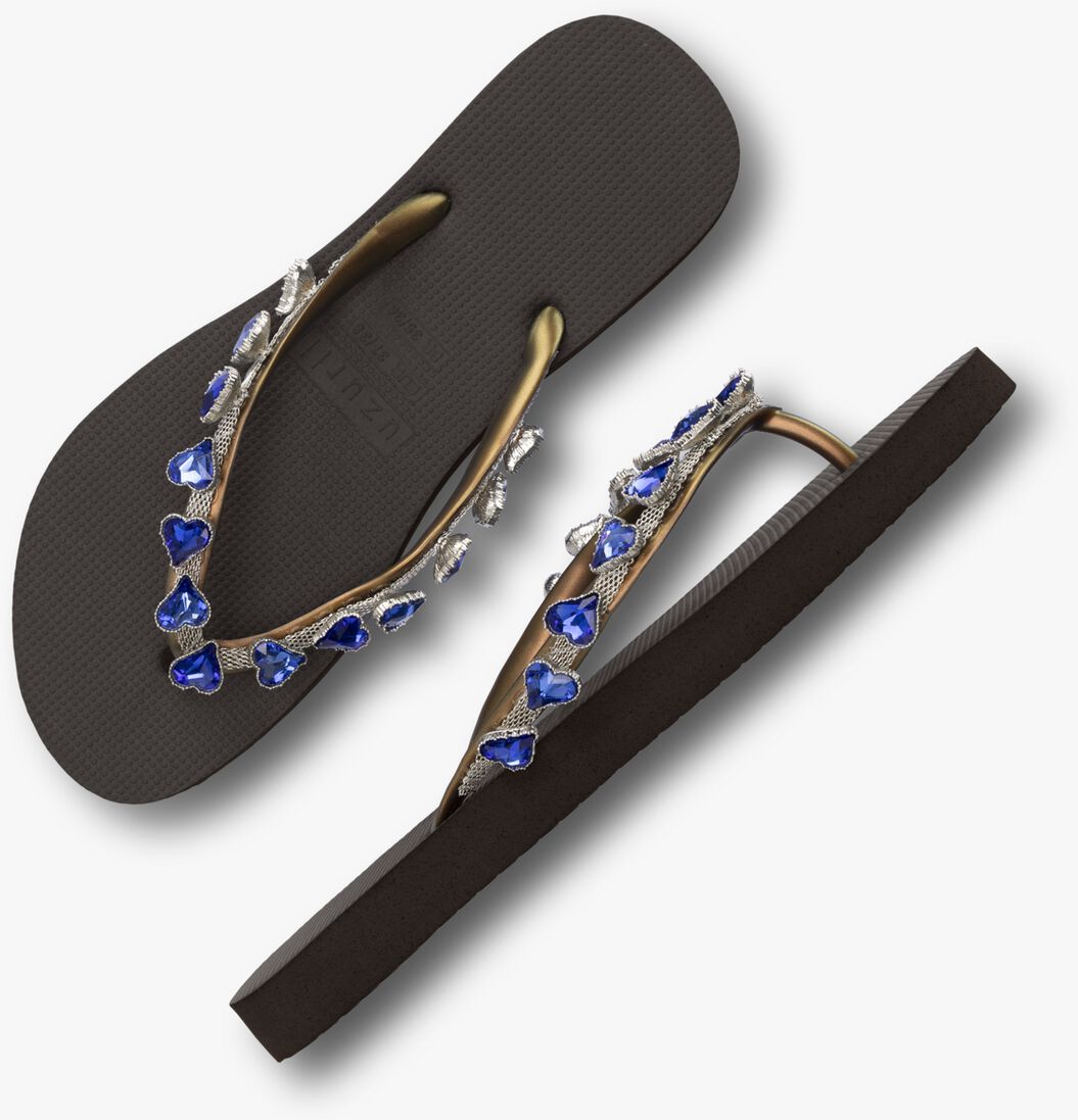 UZURII bruine uzurii teenslippers heart blue