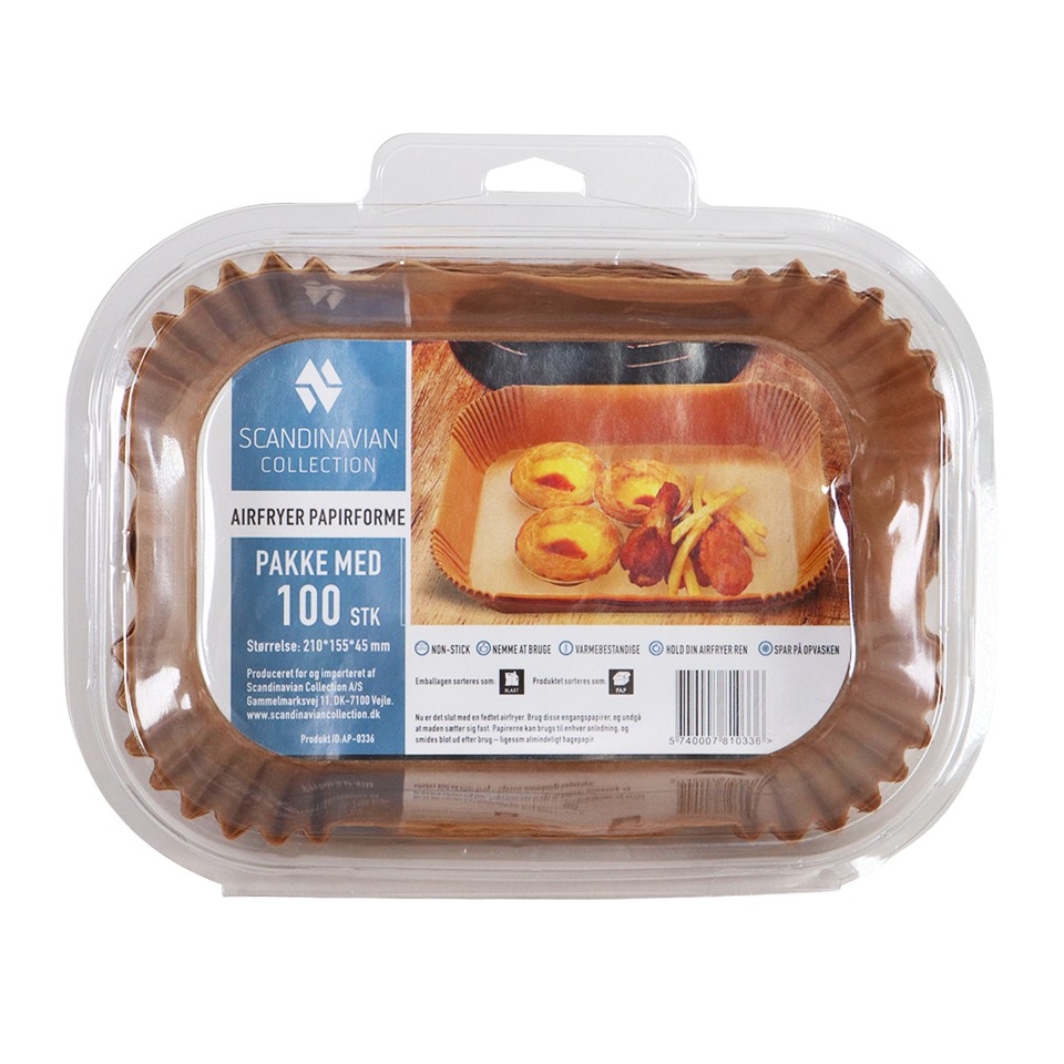Scandinavian Collection - Airfryer papirforme, rektangulær - 100stk