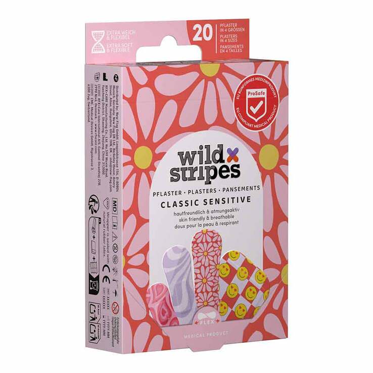 Wild Stripes Classic sensitive Pastel Fun Pflaster, 20 St