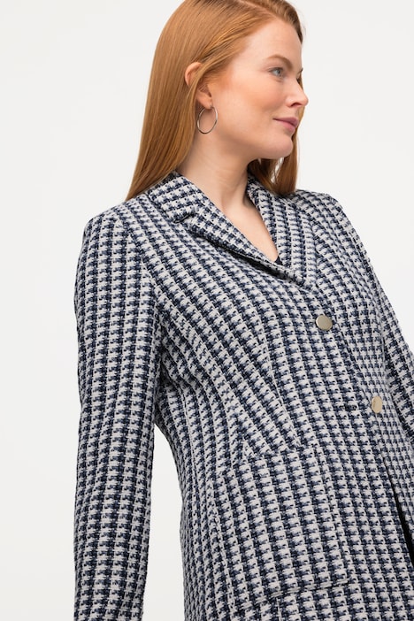 Blazer, leicht tailliert, Reverskragen, Bouclé