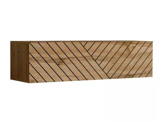 Ensemble de meubles design de salon SWITCH V, coloris chêne wotan finitions fraisées.