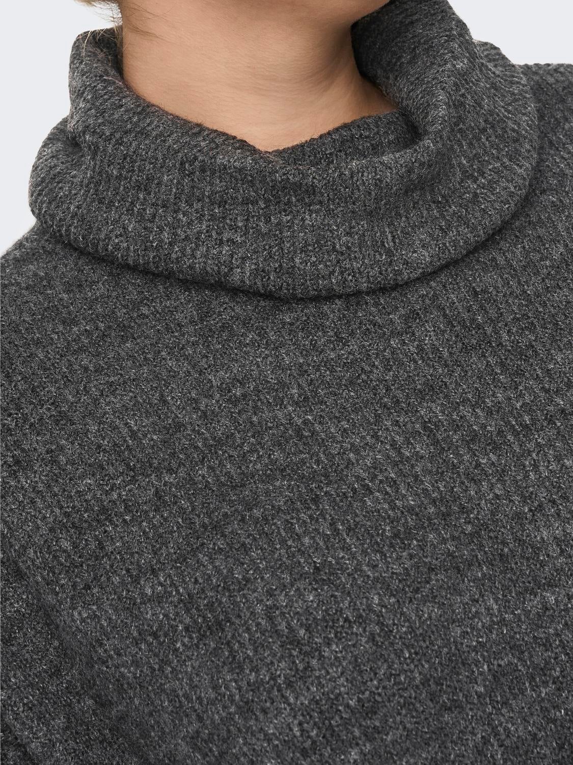 CARJANA Langes Kleid Dark Grey Melange