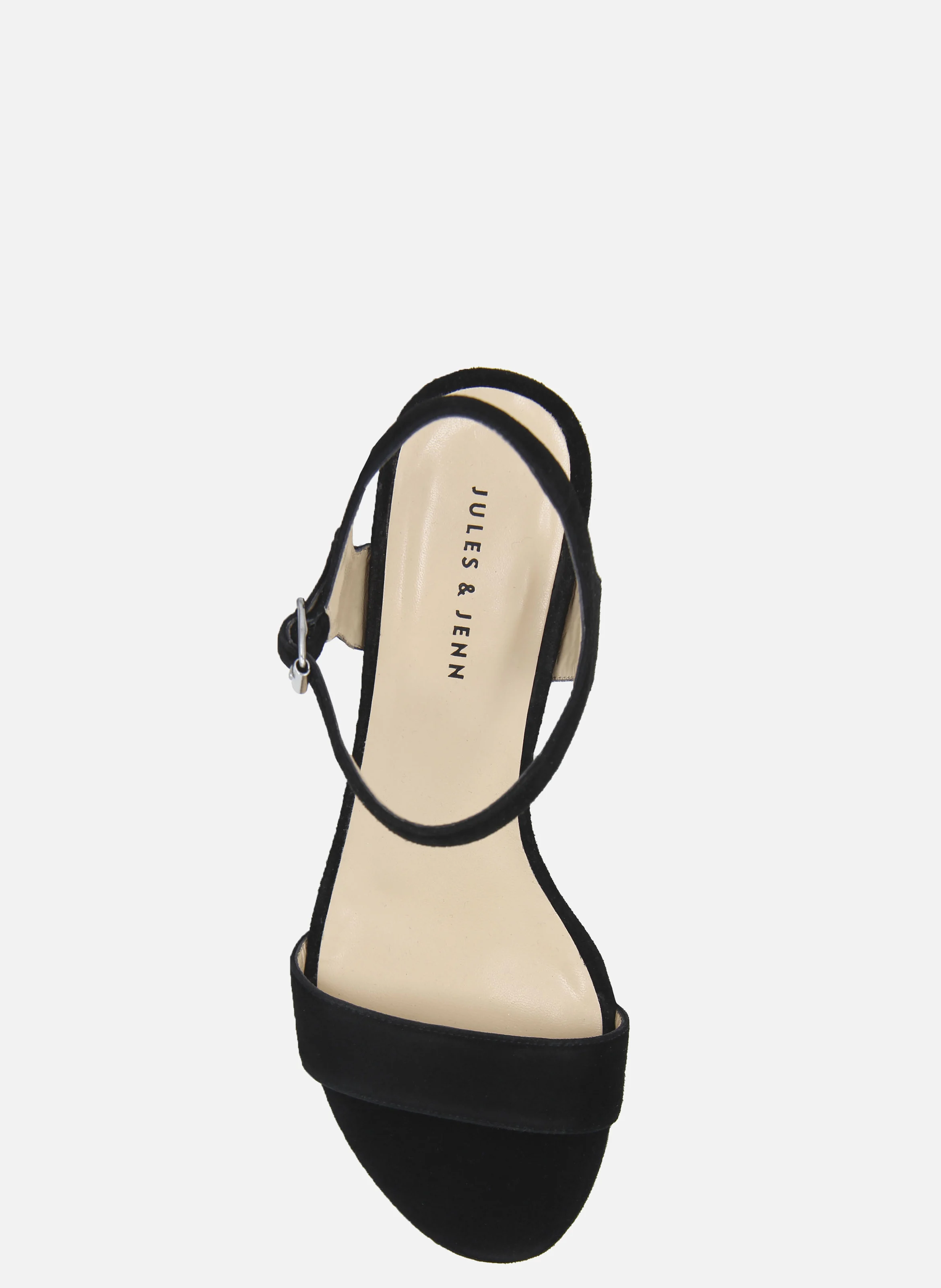 Sandales moyen talon cuir daim | Noir