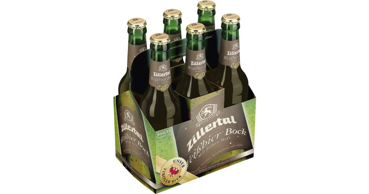 Zillertal Bier Weißbier Bock Tray 6x 0,33 Liter (Mehrweg)