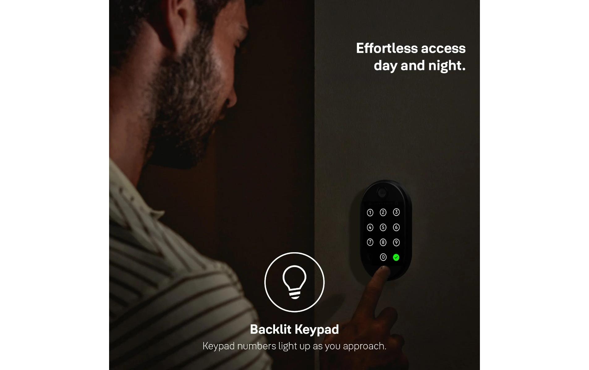 Linus L2 Smart Lock und Smart Fingerprint Keypad Schwarz<br>Smart Keypad mit Türschloss