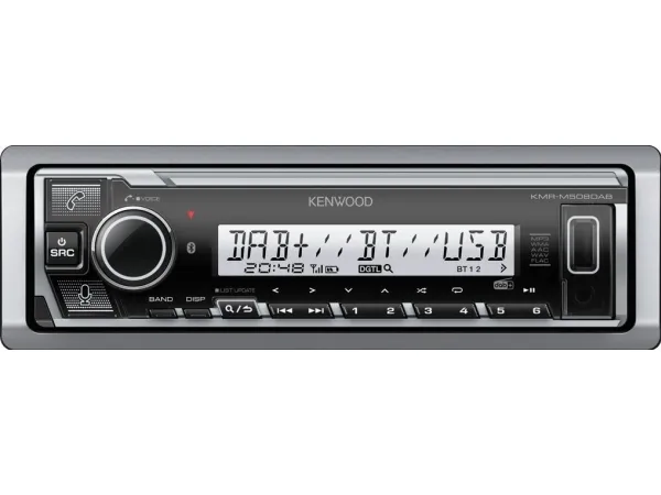 Kenwood KMR-M508DAB, Sort, 88 W, 20 - 20000 Hz, 80 ohm (O), 200 W, LCD