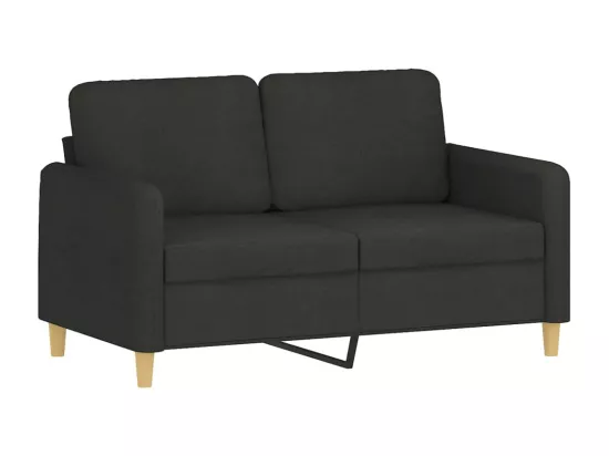 Ensemble de canapés 3 pièces avec coussins Noir Tissu
