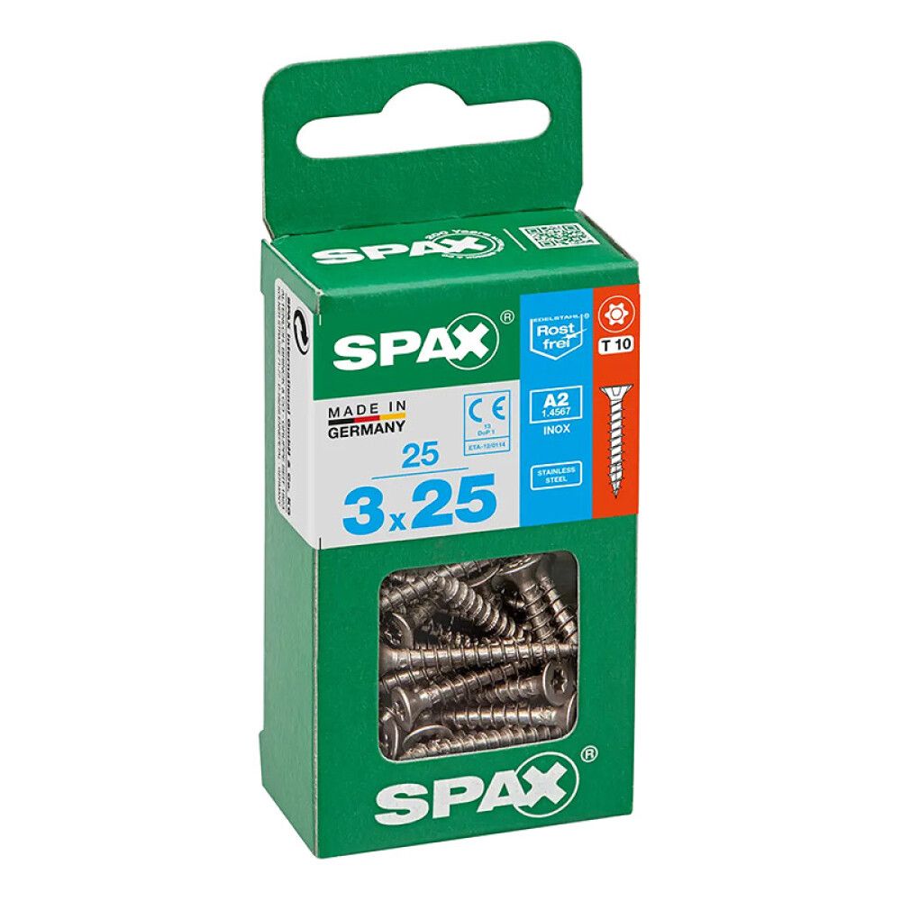 UNIVERSALSKRUE SPAX RUSTFRI A2 3X25MM 25 STK