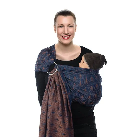 Écharpe de portage anneaux BB-Sling   Ornate Blue        de               Babylonia