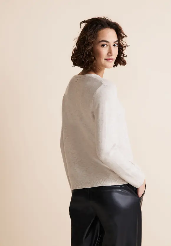 Basic Pullover - whisper cream melange