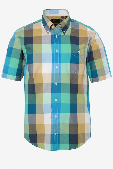 Karohemd, Halbarm, Buttondown-Kragen, Modern Fit, bis 8 XL