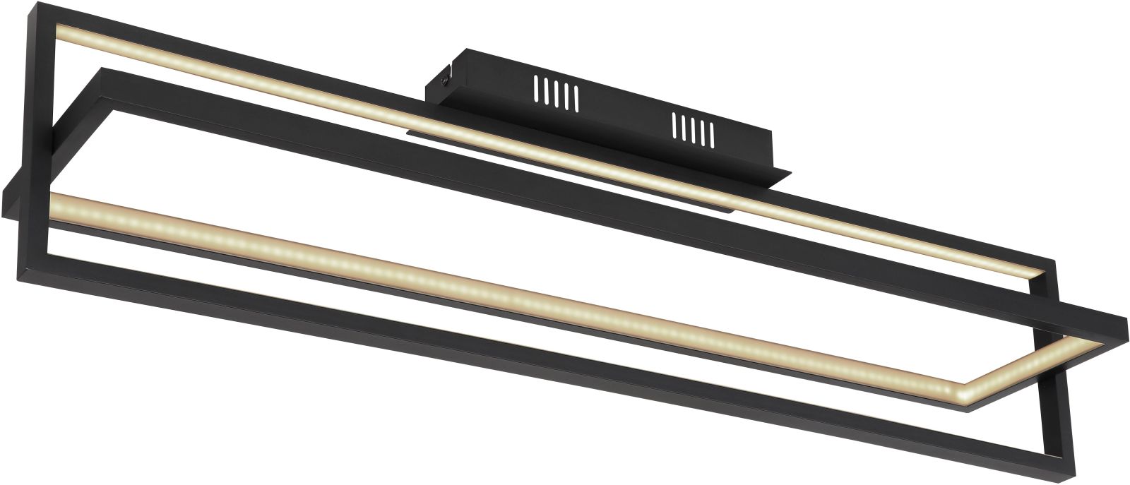 LED-Deckenleuchte - schwarz matt - opal - mit Fernbedienung