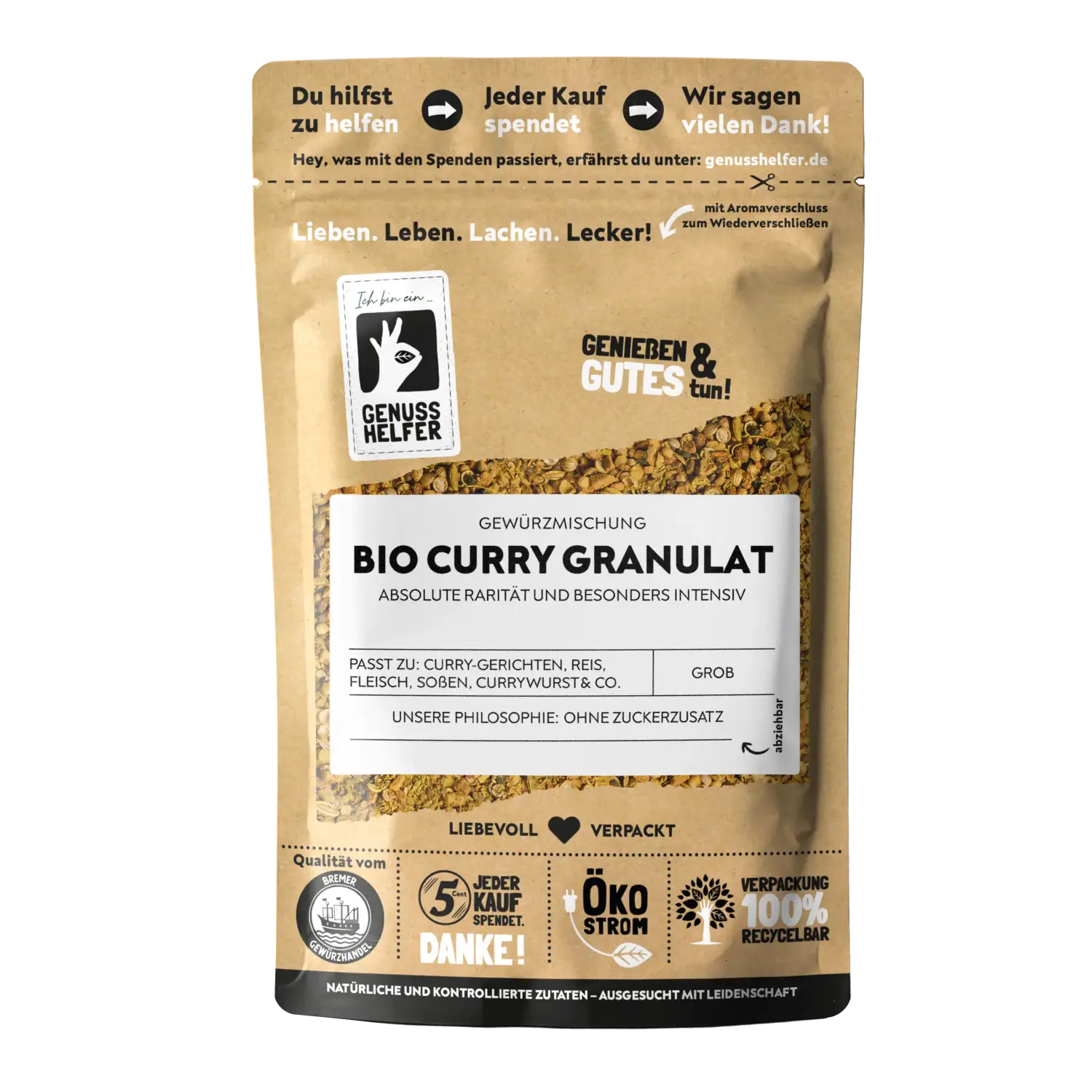 Currygranulat für die Mühle, BIO