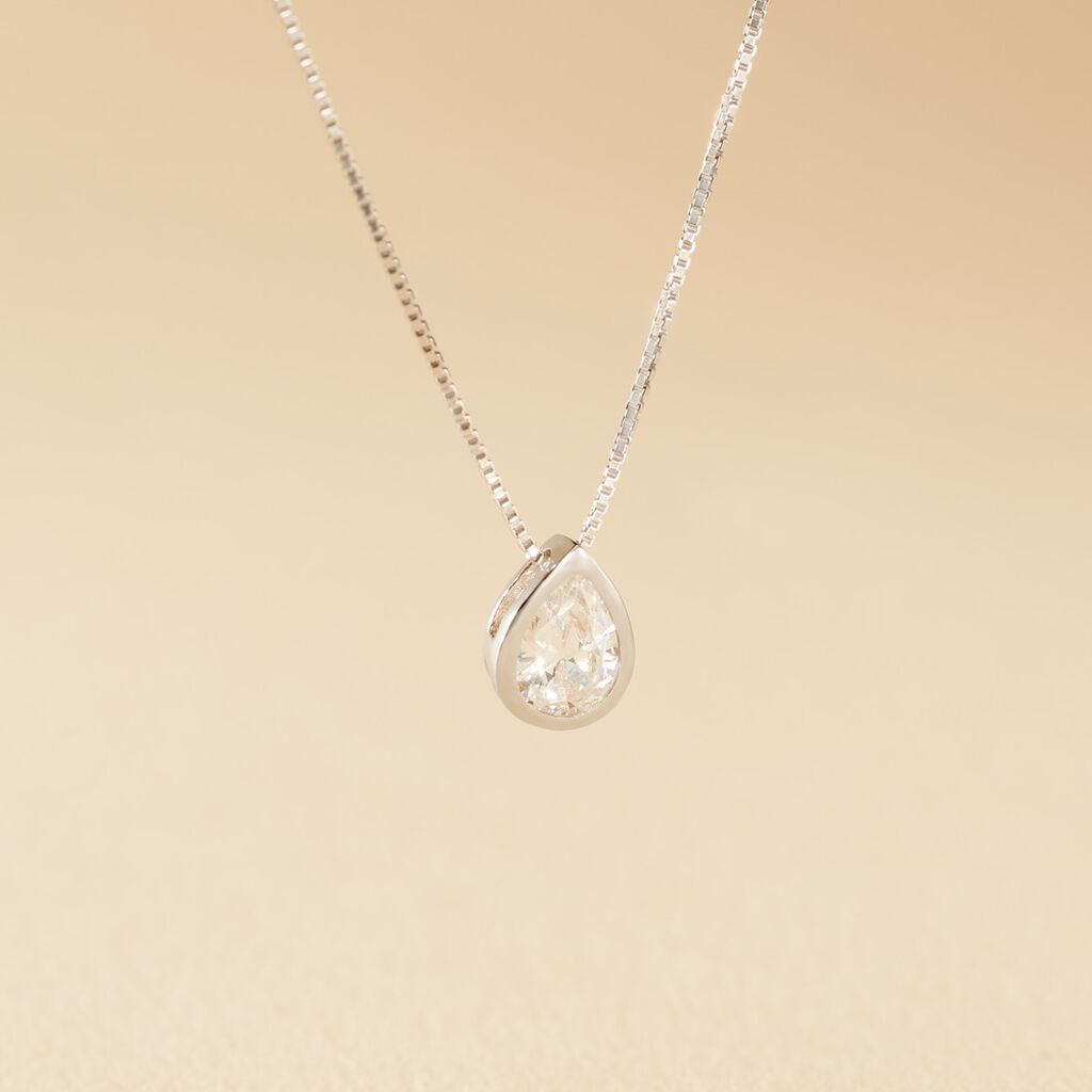 Collier Cherice Argent Blanc Oxyde De Zirconium