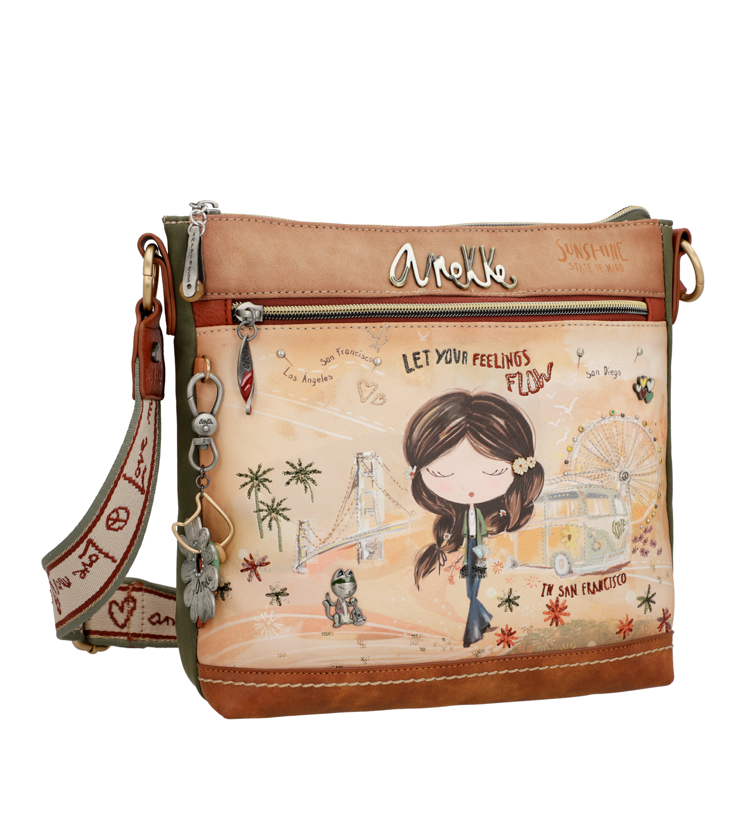 Anekke Crossbody Tasche braun beige