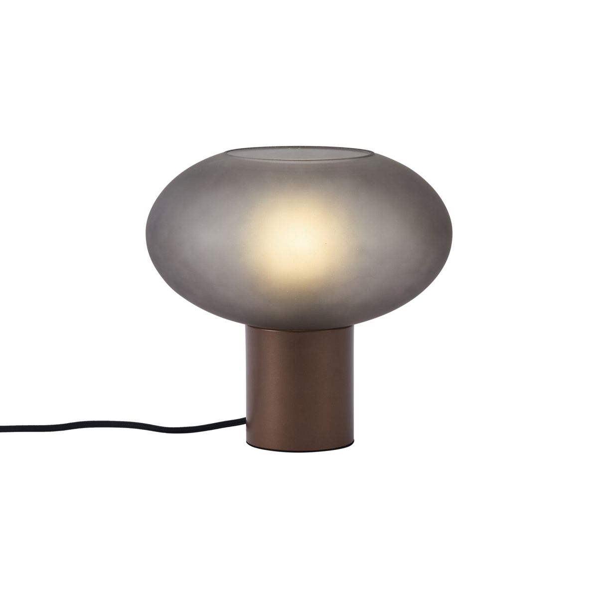 Design tafellamp brons met mat grijs glas - Umbrella