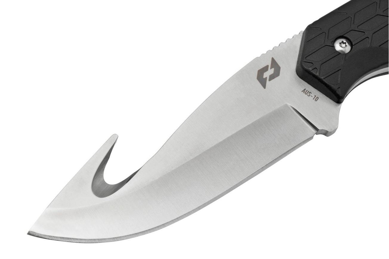 Schrade Exertion Gut Hook Knife 1159308, zwart vaststaand mes