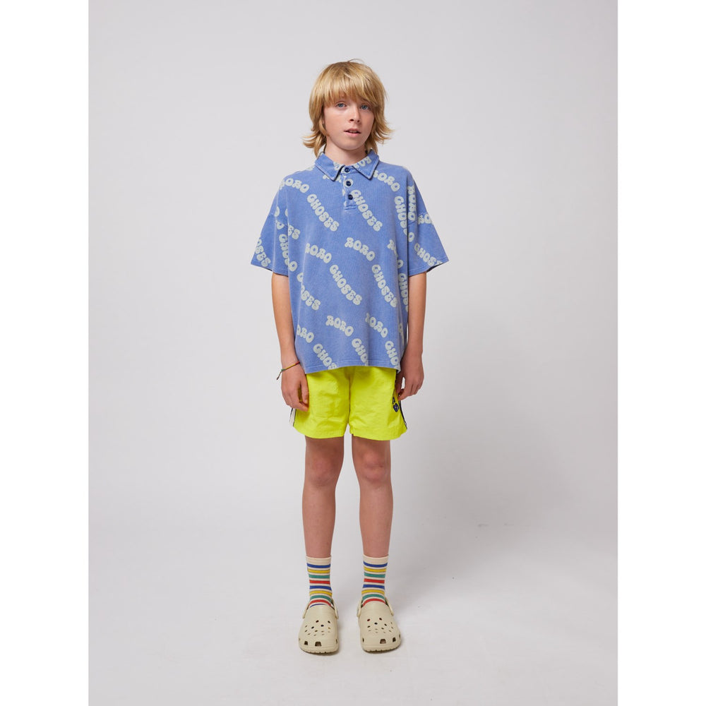 Køb Bobo Choses Blue Wavy Bobo Choses All Over Waffle Polo T-Shirt