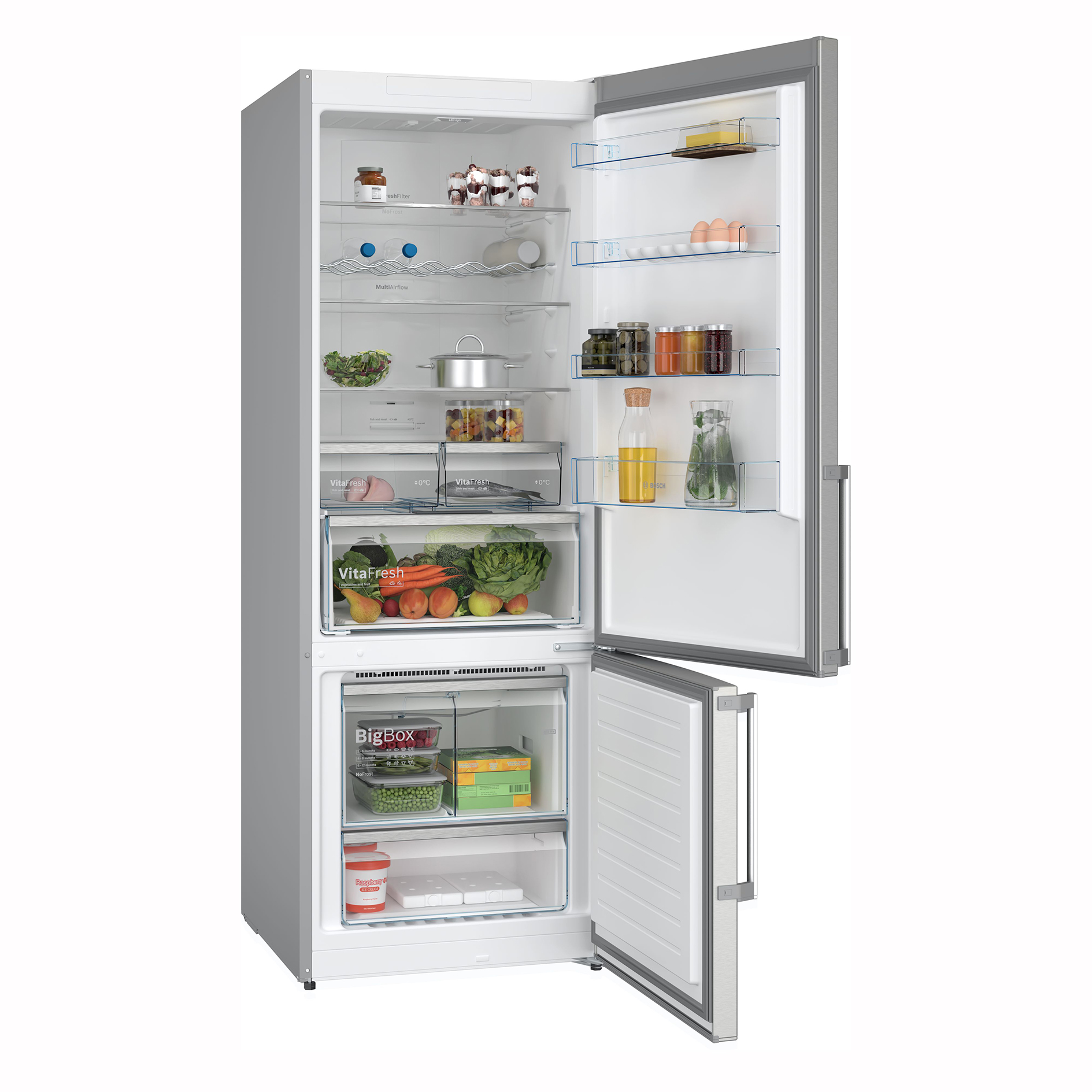 BOSCH Kühl-Gefrierkombination KGN56XIDR - Edelstahl - D