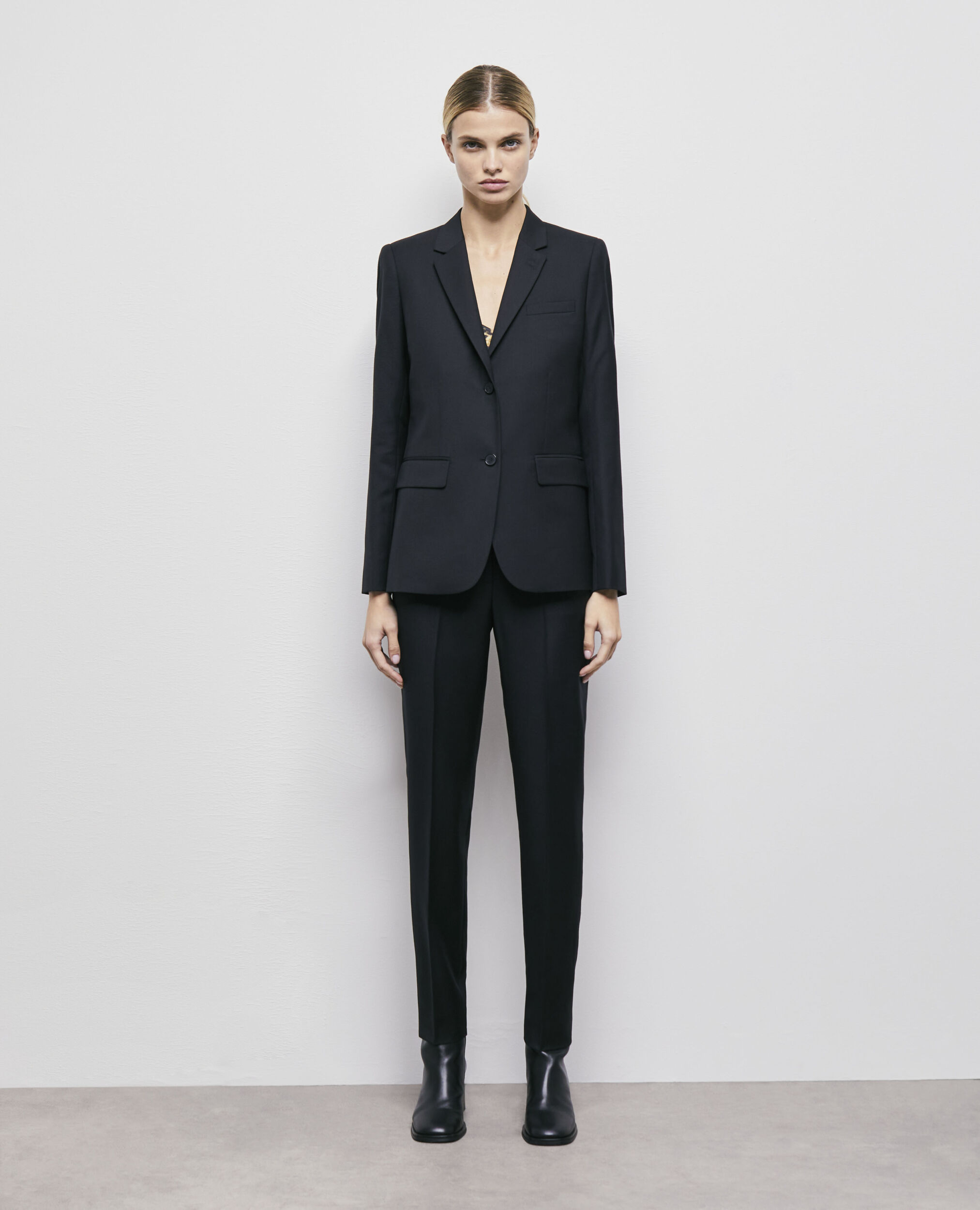 Veste de costume en laine noire