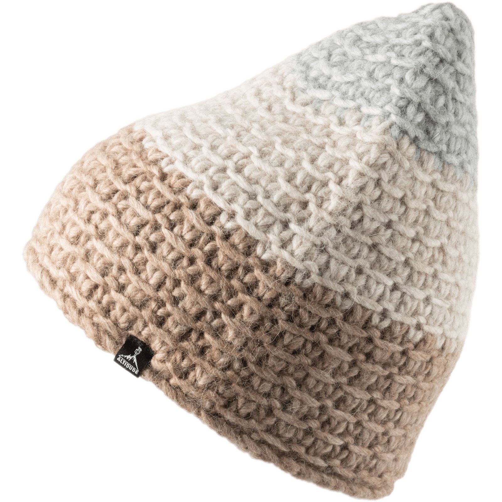 ALTIDUDE Winter Mütze Nest Trio Grob Strickmütze Unisex Beanie Lamm Merino Wolle Farbe: Dark Grey/Light Grey/Beige