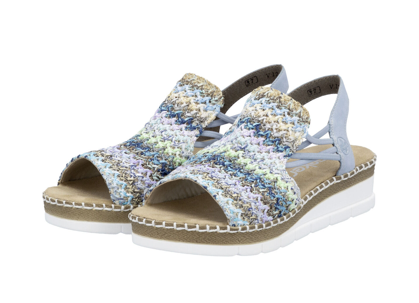 Rieker, sommerliche Damen-Sandalen, mit seitlichen Elastik-Bandagen