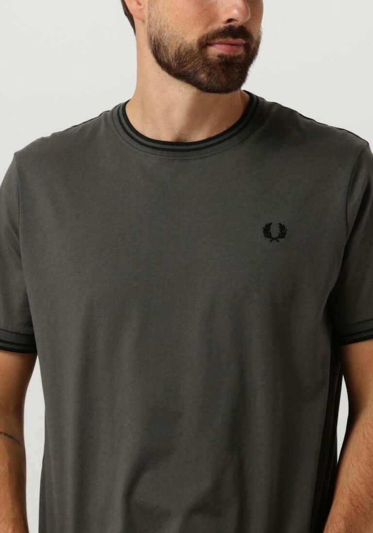 FRED PERRY olijf fred perry t-shirt twin tipped t-shirt