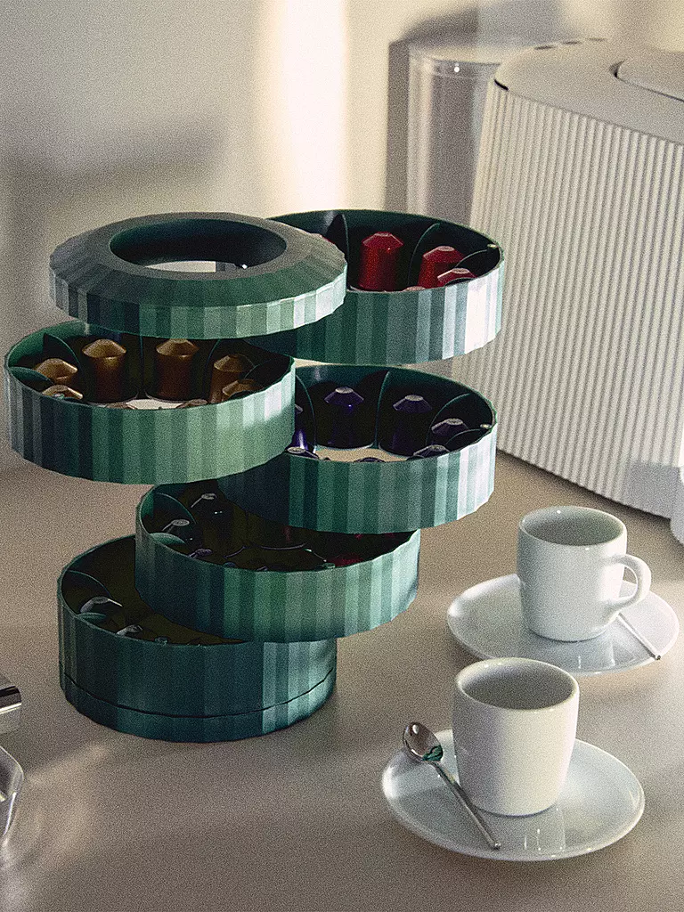 ALESSI Kaffeekapselhalter PLISSE Gruen dunkelgrün