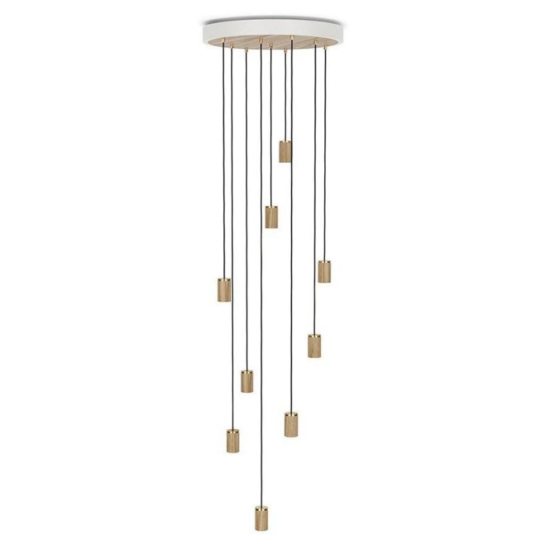 Tala LED Nine 9 cluster hanglamp wit eiken