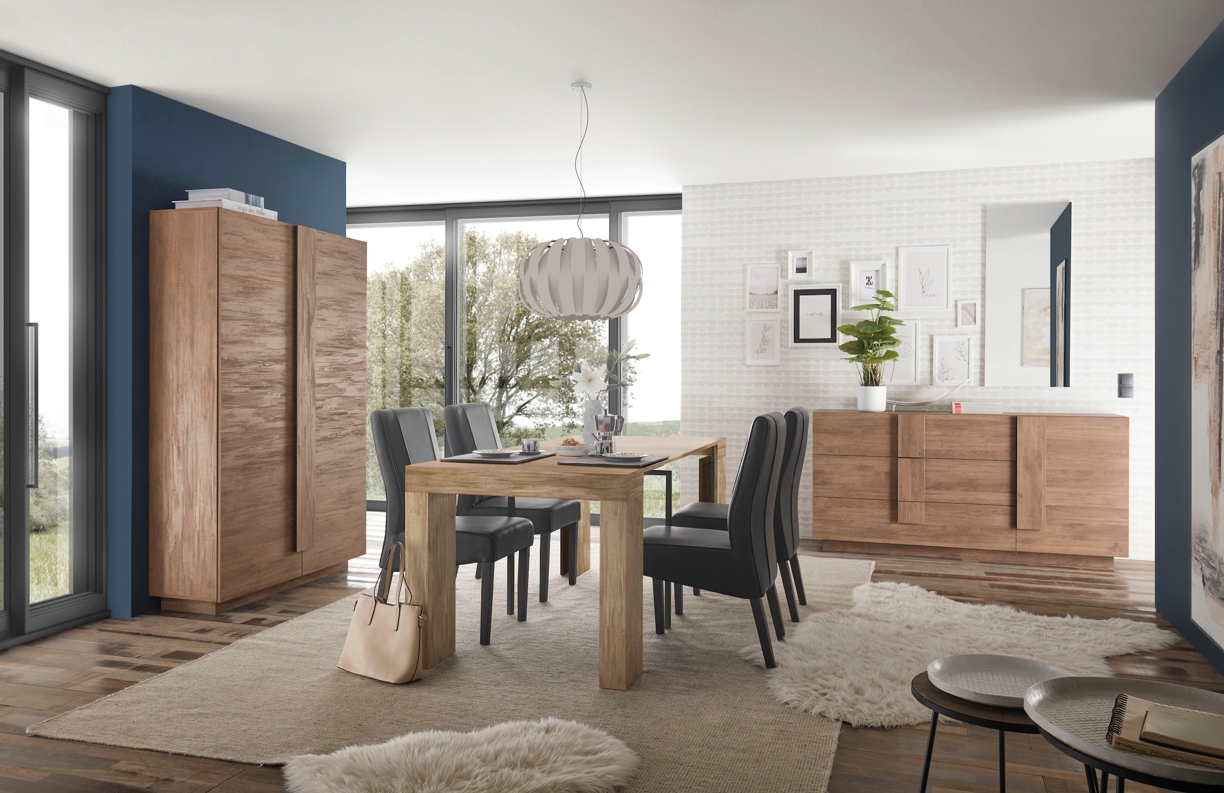 INOSIGN Mehrzweckschrank »Jupiter, Höhe 193 cm, Stauraumschrank 2 Türen - Soft Closing,« Highboard, moderne Griffblende, FSC®, cleveres Stauraumkonzept