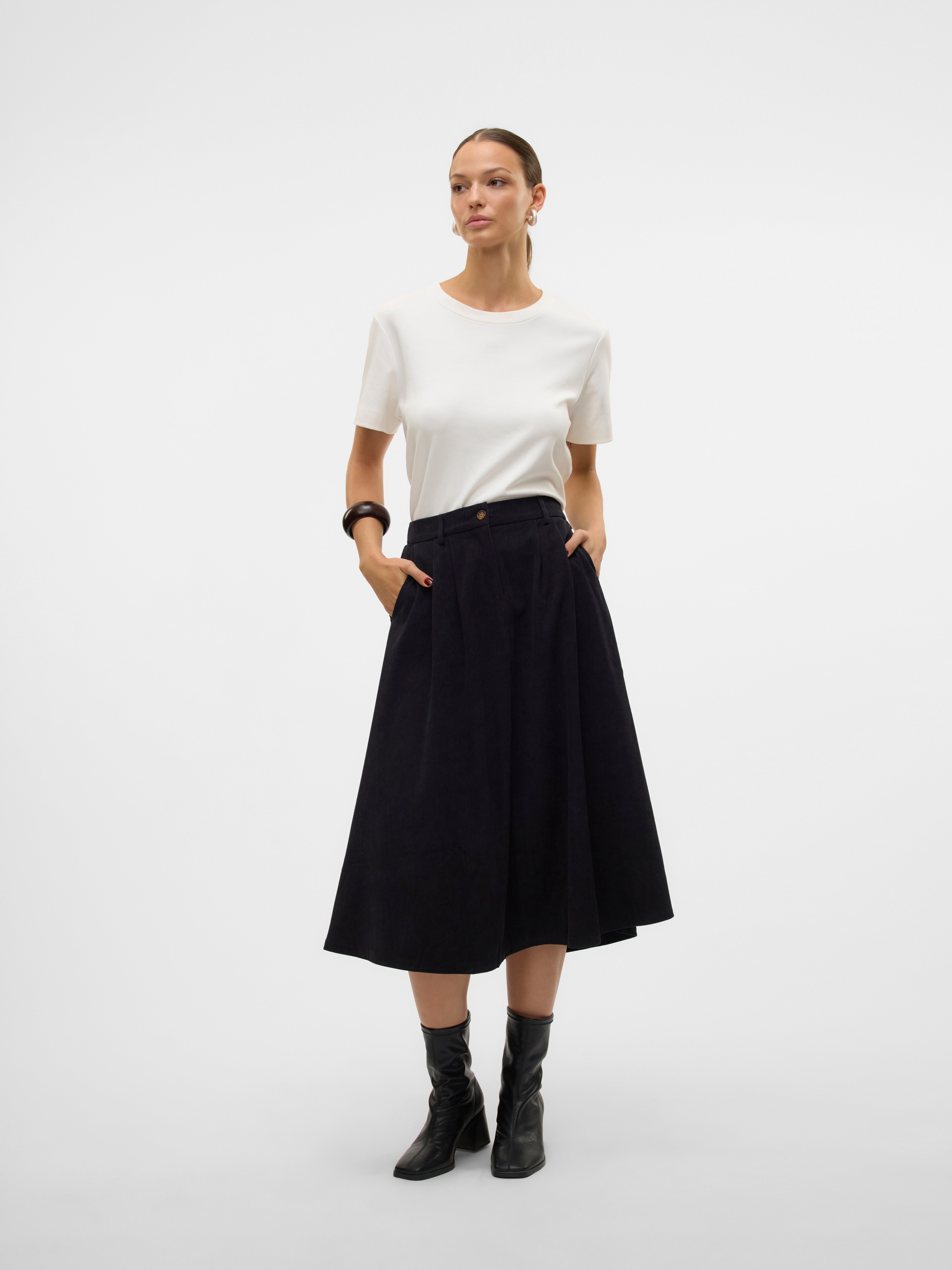 VMVIENNA High waist Corduroy Midi-rok