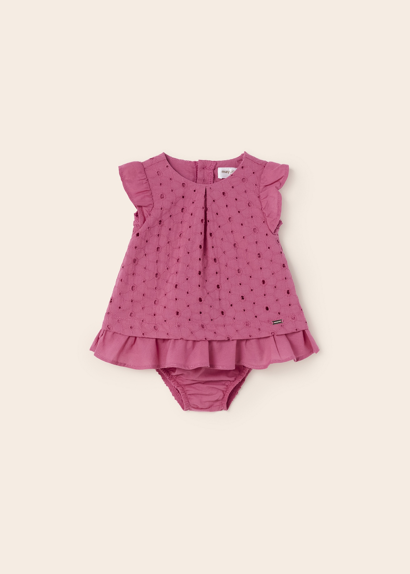 Vestido perfurado com capa de fralda de algodão para recém-nascido