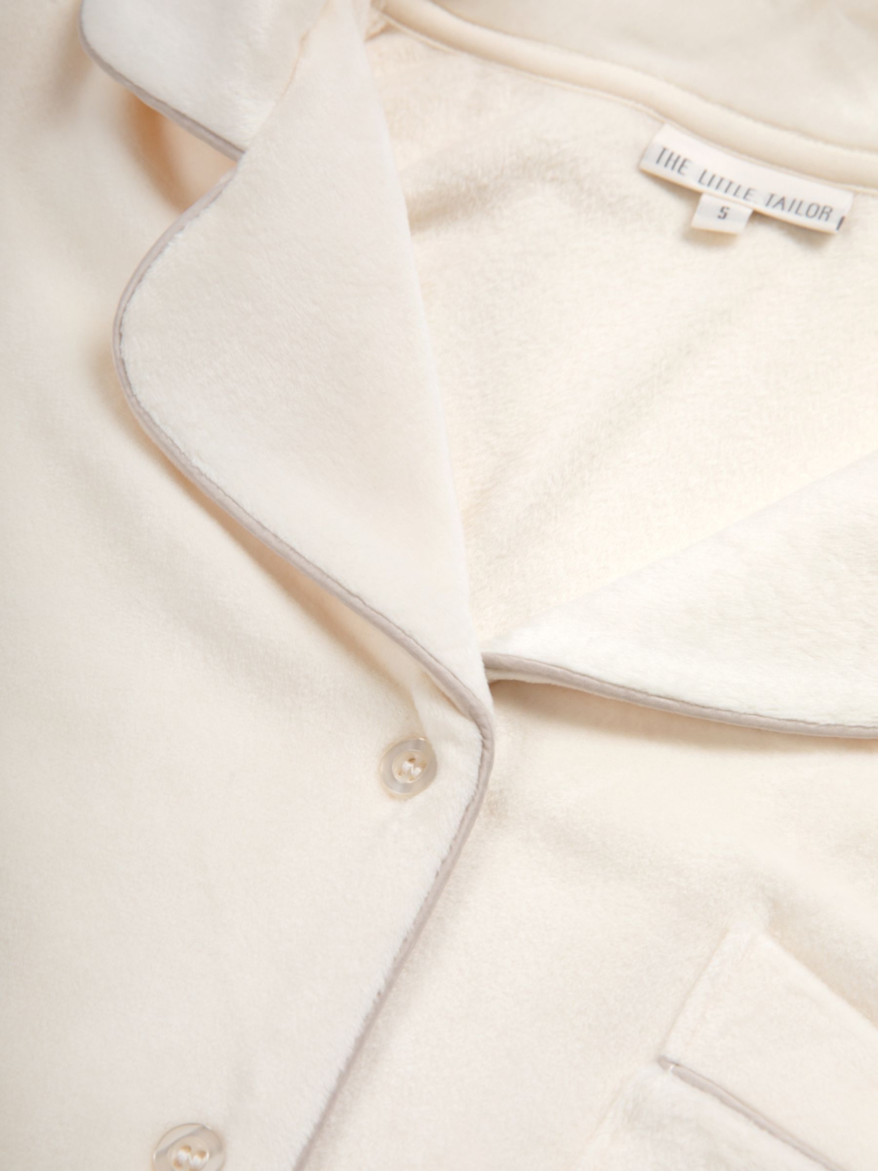 Crème - The Little Tailor luxe kerstpyjama van zacht aanvoelend velours
