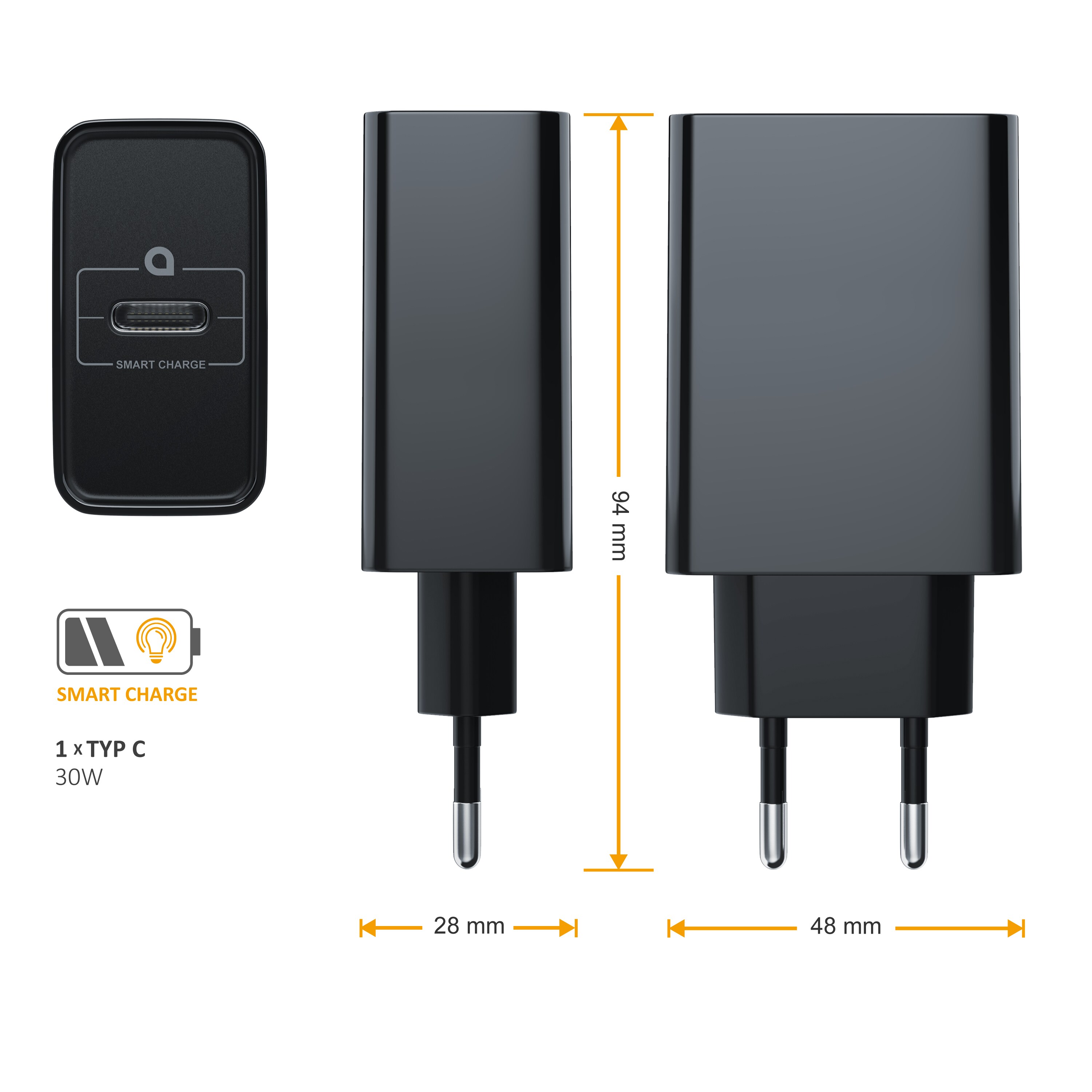 Aplic USB-Ladegerät USB C Netzteil, Power Delivery 30 Watt, USB Charger, Ladeadapter
