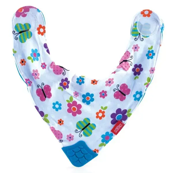 Nuby Bavoir Avec Coin de Dentition Motifs Singes +3 mois