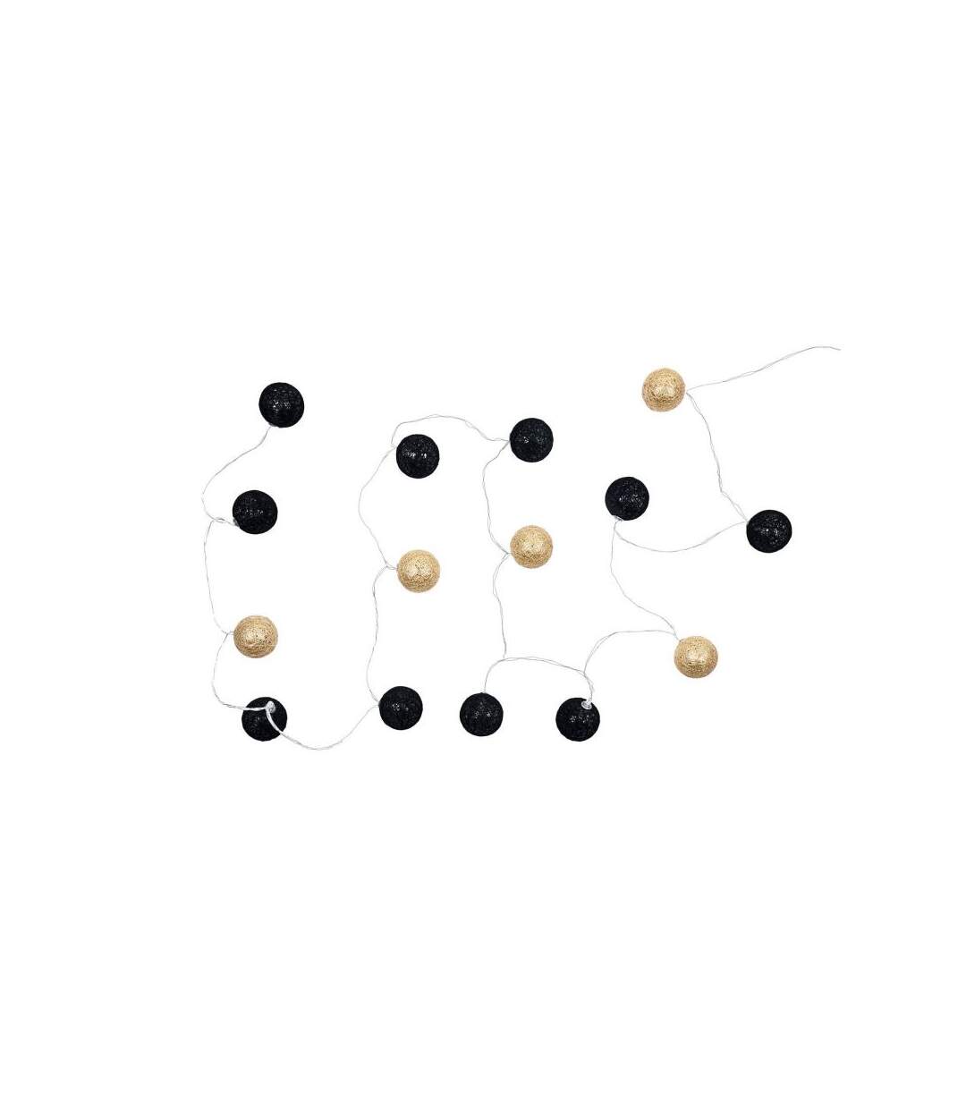 Paris Prix - Guirlande Lumineuse Led boule 360cm Noir & Or