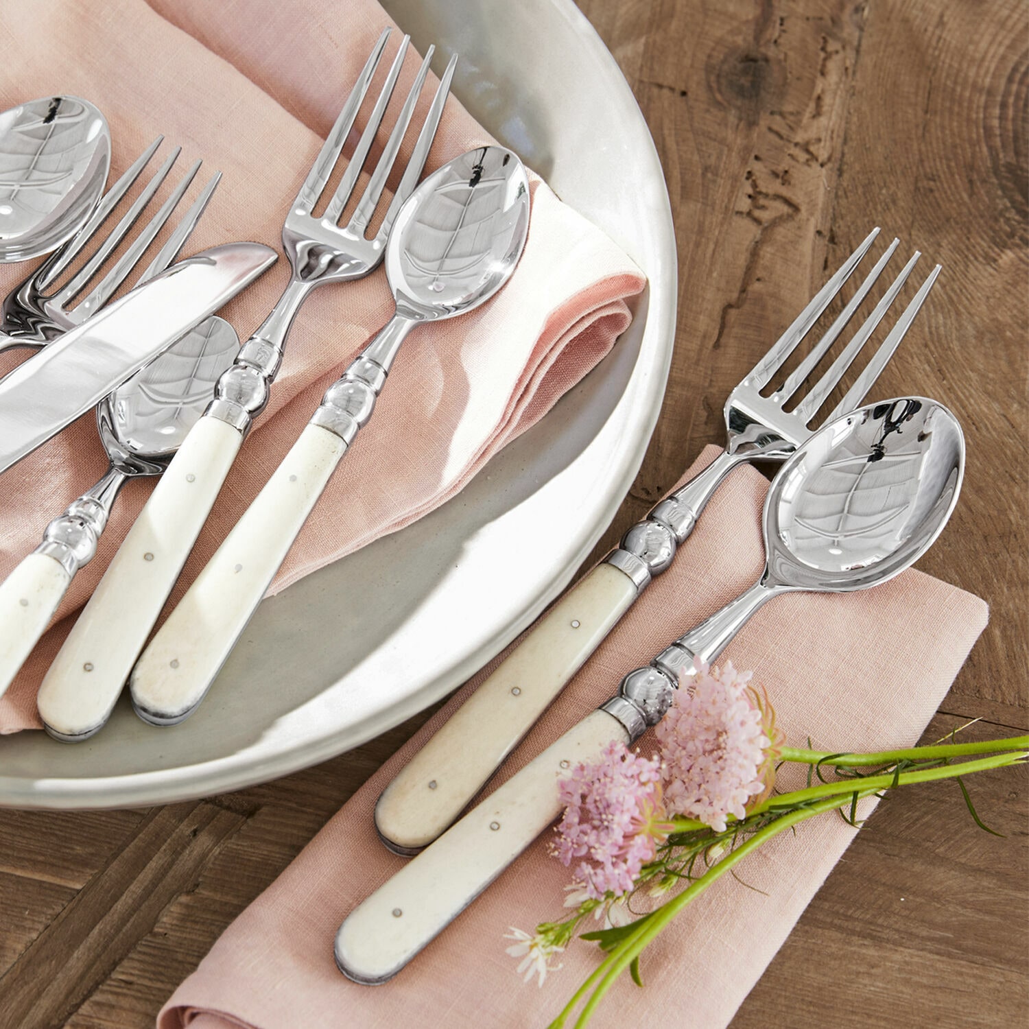 Besteck Bigeste 16er Set | silber/weiß