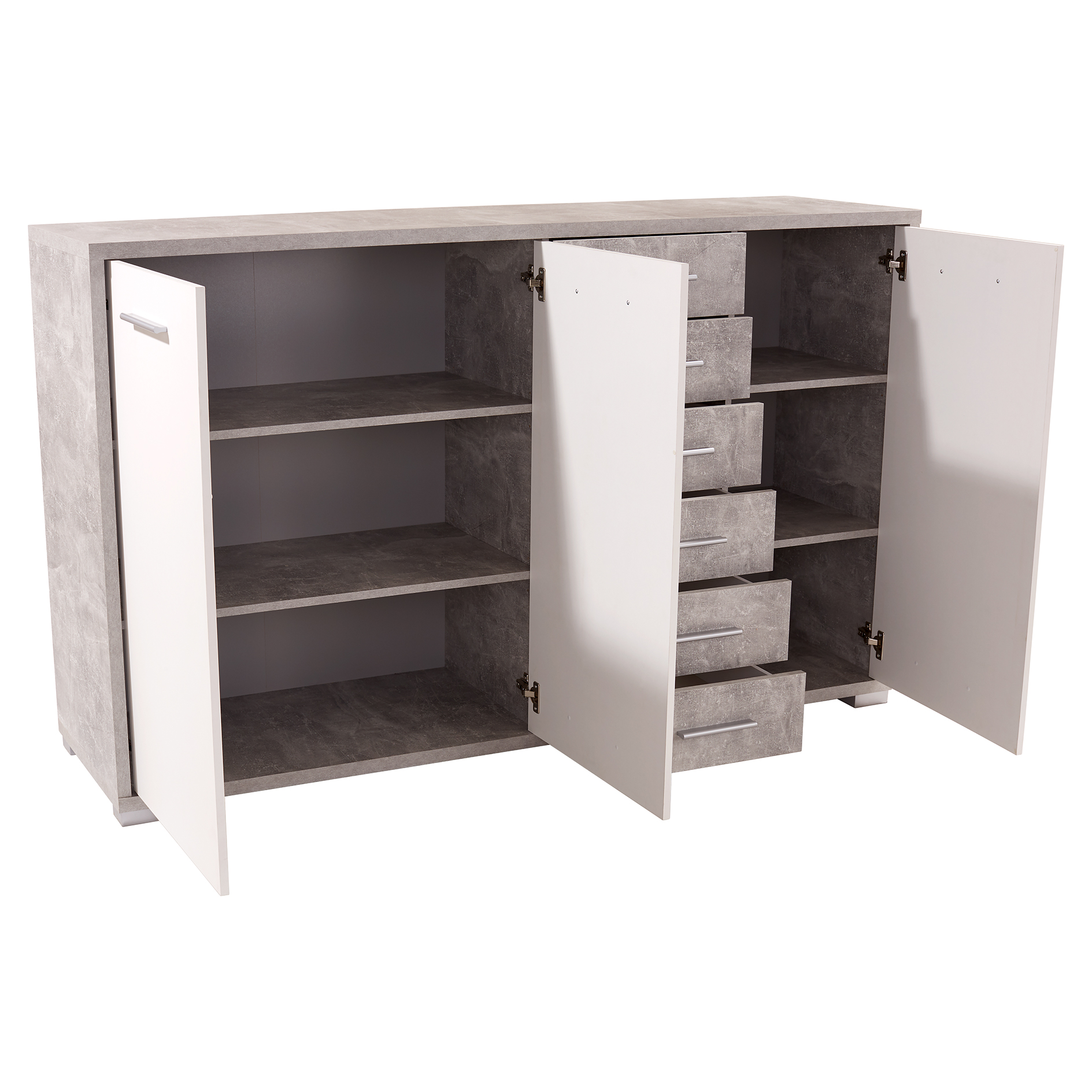 Kommode - Betonoptik-perlweiß - 190 cm