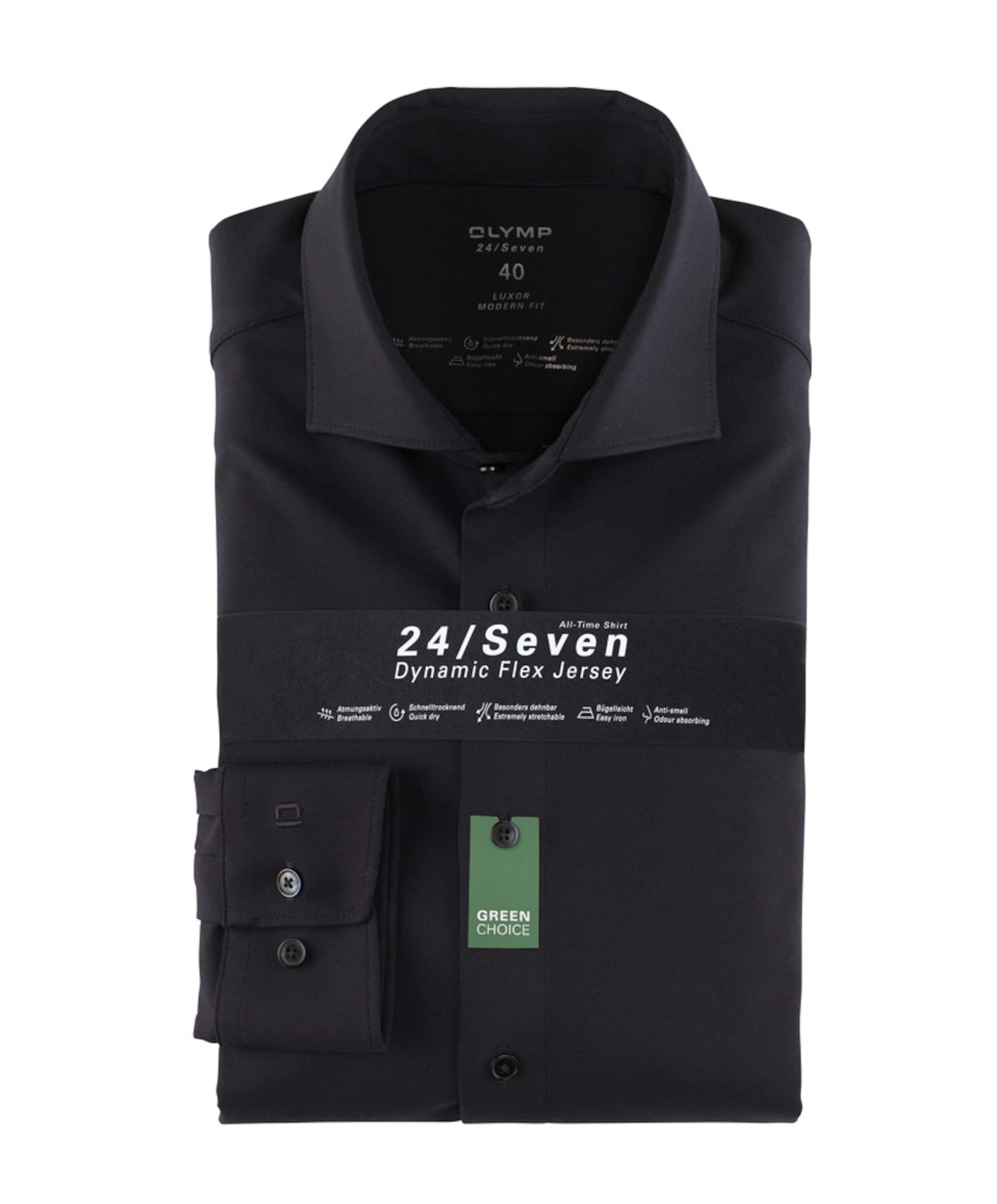 Olymp Jersey  Heren overhemd lange mouw blauw