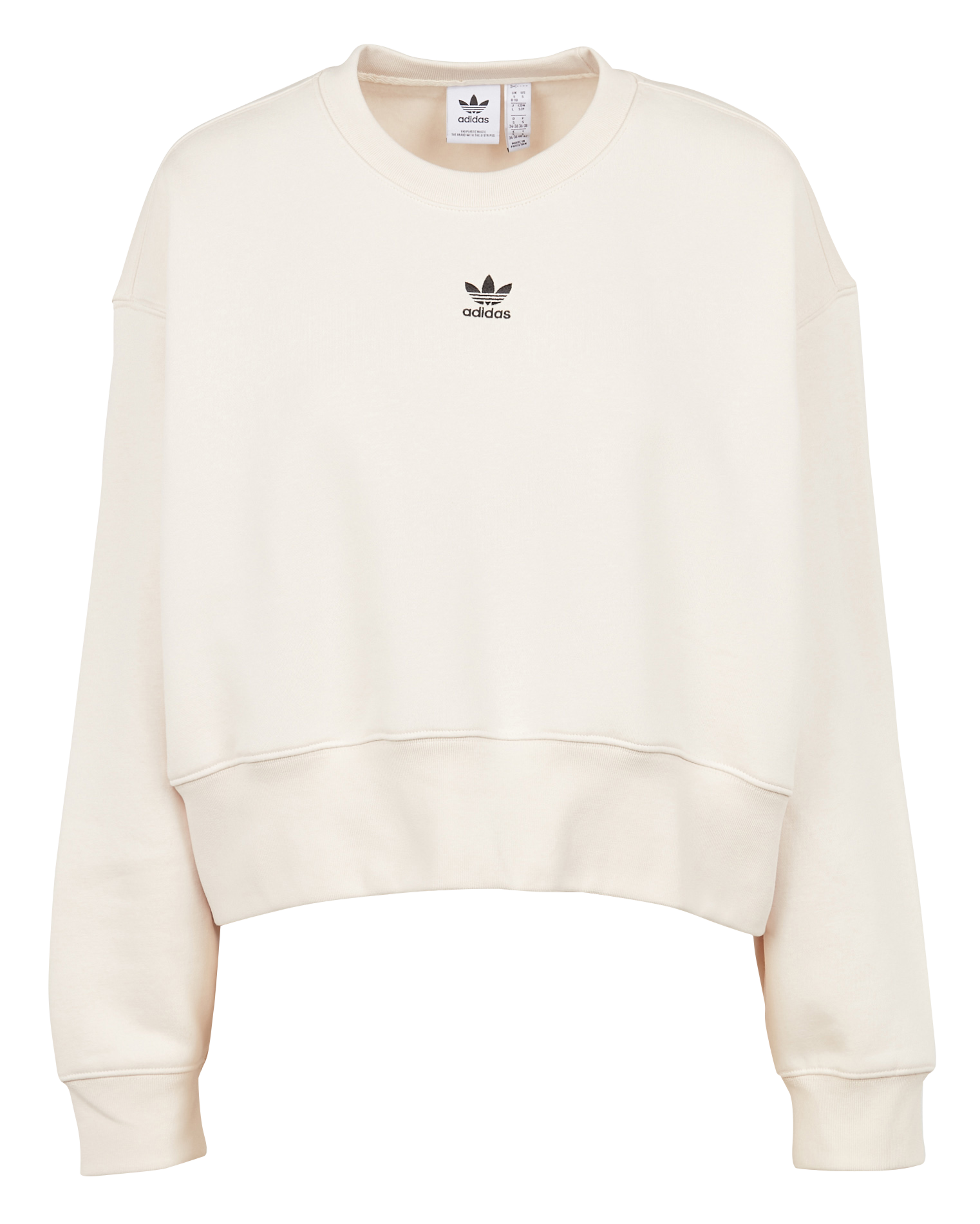 Sweatshirt col rond molletonné| Beige