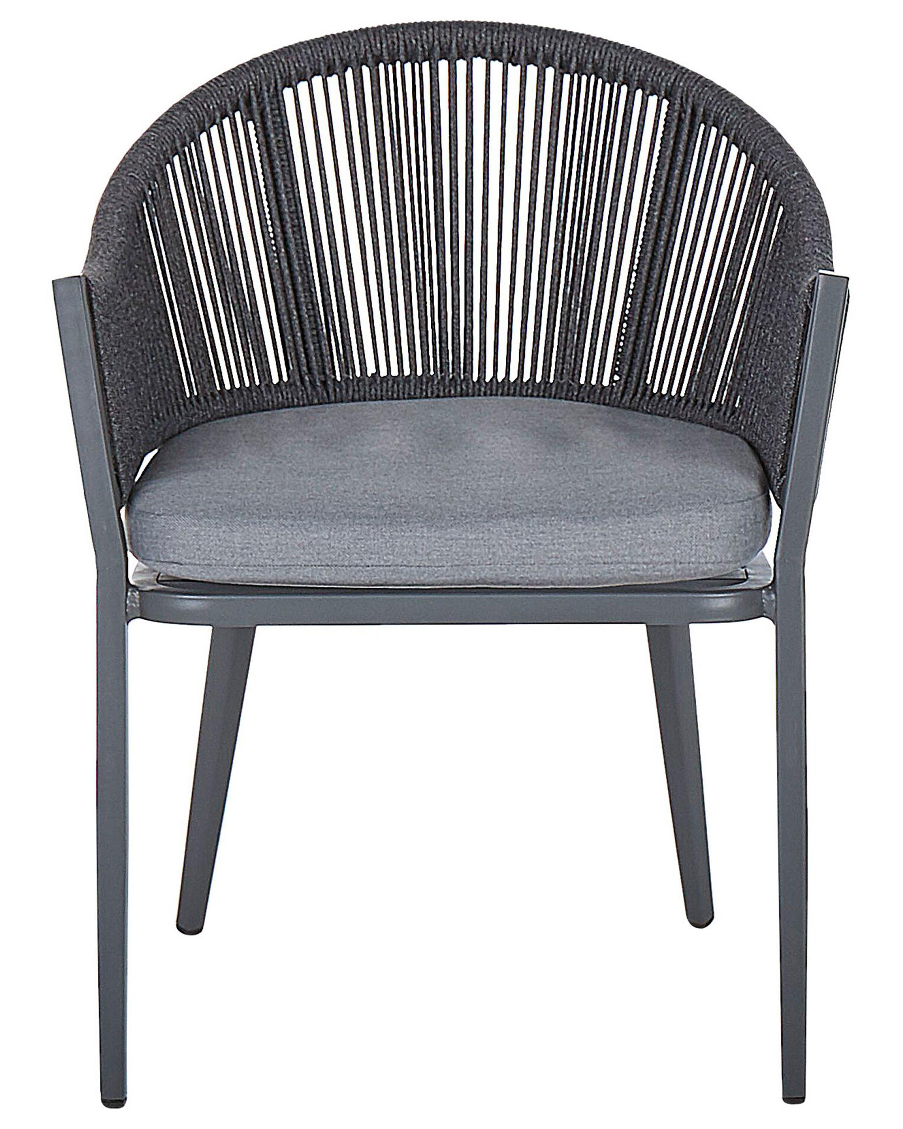 Set van 2 stoelen met zitkussen MILETO Metaal Grijs