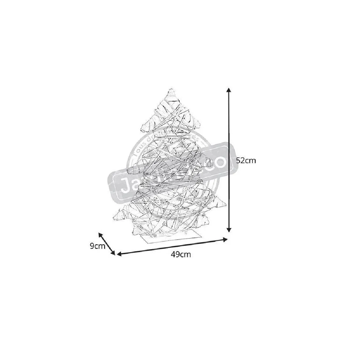 Aubry Gaspard Sapin déco en Osier et Métal - 52 cm